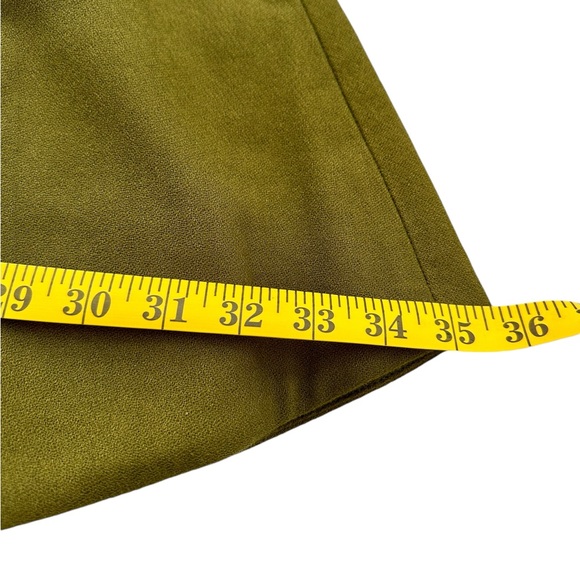 NWT Orla Kiely Olive Fully Lined Wool Blend Inverted Pleat Midi Skirt UK8 US4 - Picture 7 of 10